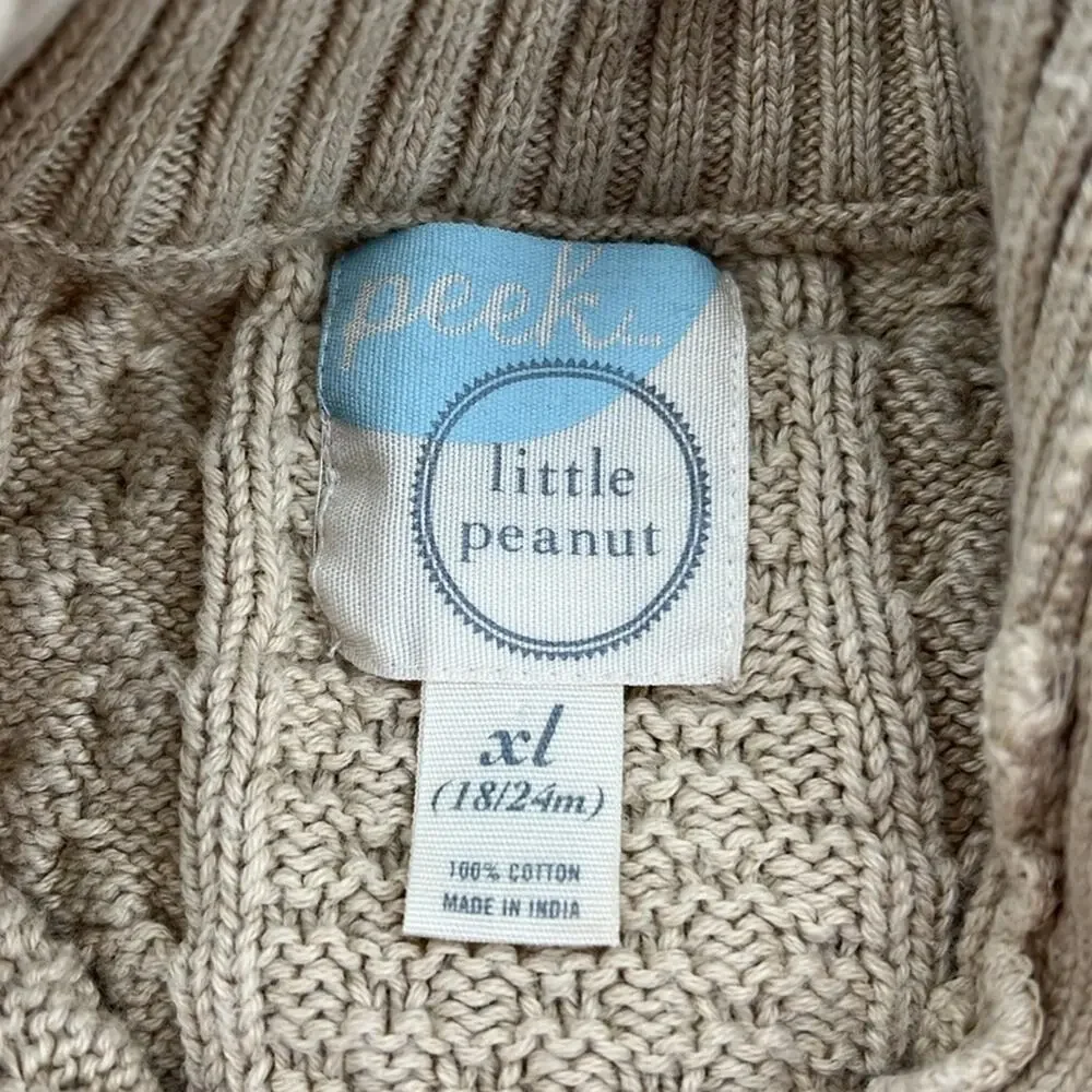 Peek Little Peanut Cable Knit Sweater - Cream - 18-24 Months